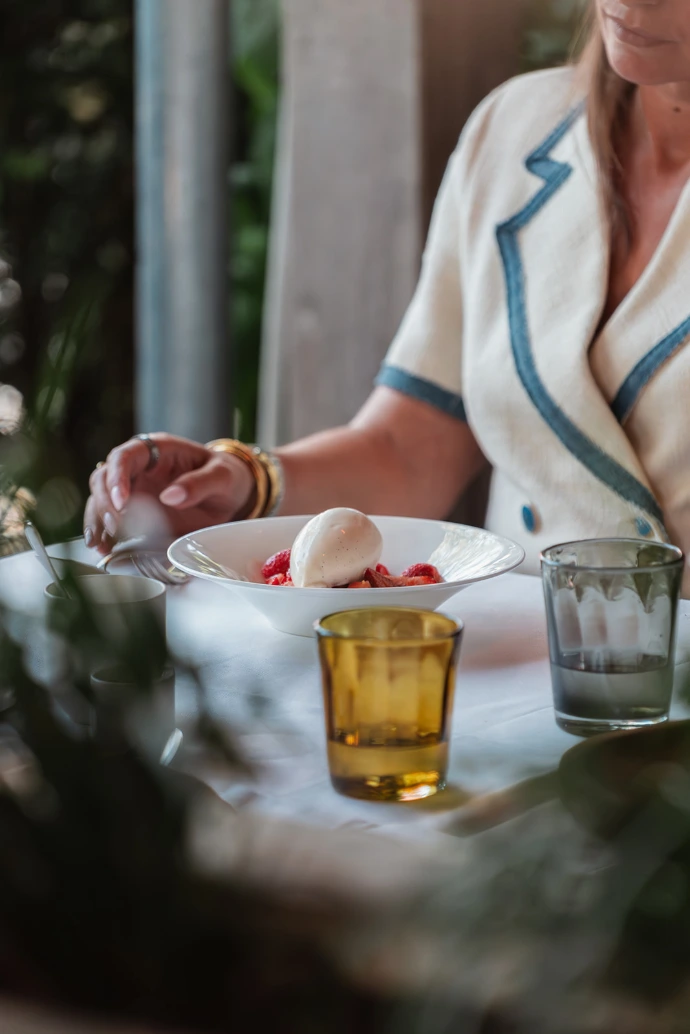 Dessert op het terras